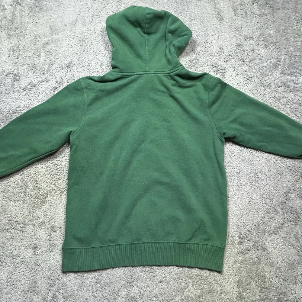 NORTH FACE Hoodie Men's M Green Black Stripe Outdoor Hiking Sweatshirt *HOLE